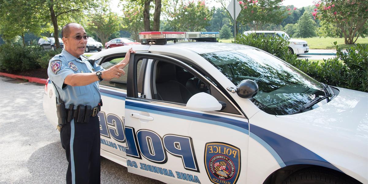 AACC Police Officer at traffic stop